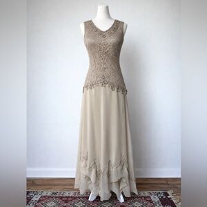 Kroshetta by Papillon cream crochet Gypsy fairy dress medium